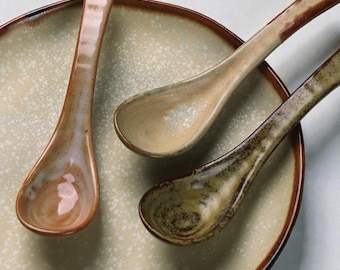 Cucchiaio da ramen giapponese in ceramica • Elegante cucchiaio da zuppa asiatica