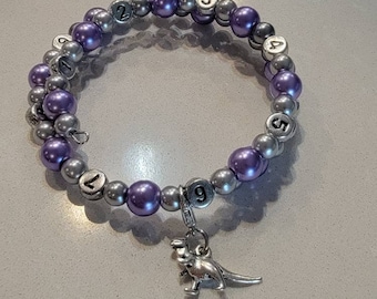 READY TO SHIP- Nursing/Breastfeeding Bracelet Lavender and Silver #24