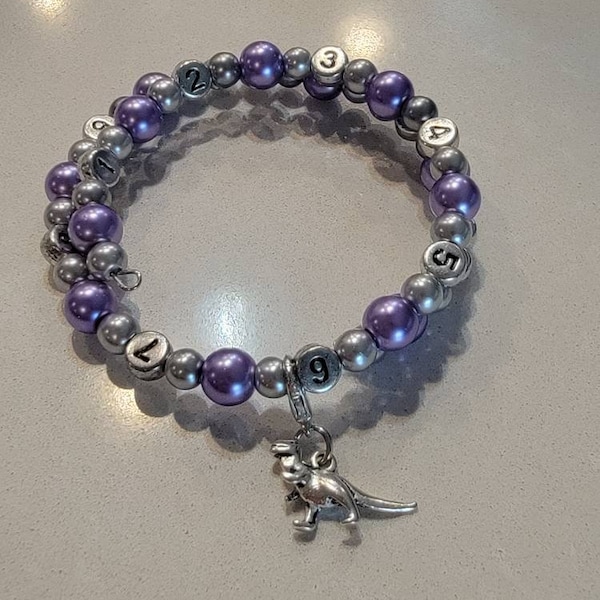 READY TO SHIP- Nursing/Breastfeeding Bracelet Lavender and Silver #24