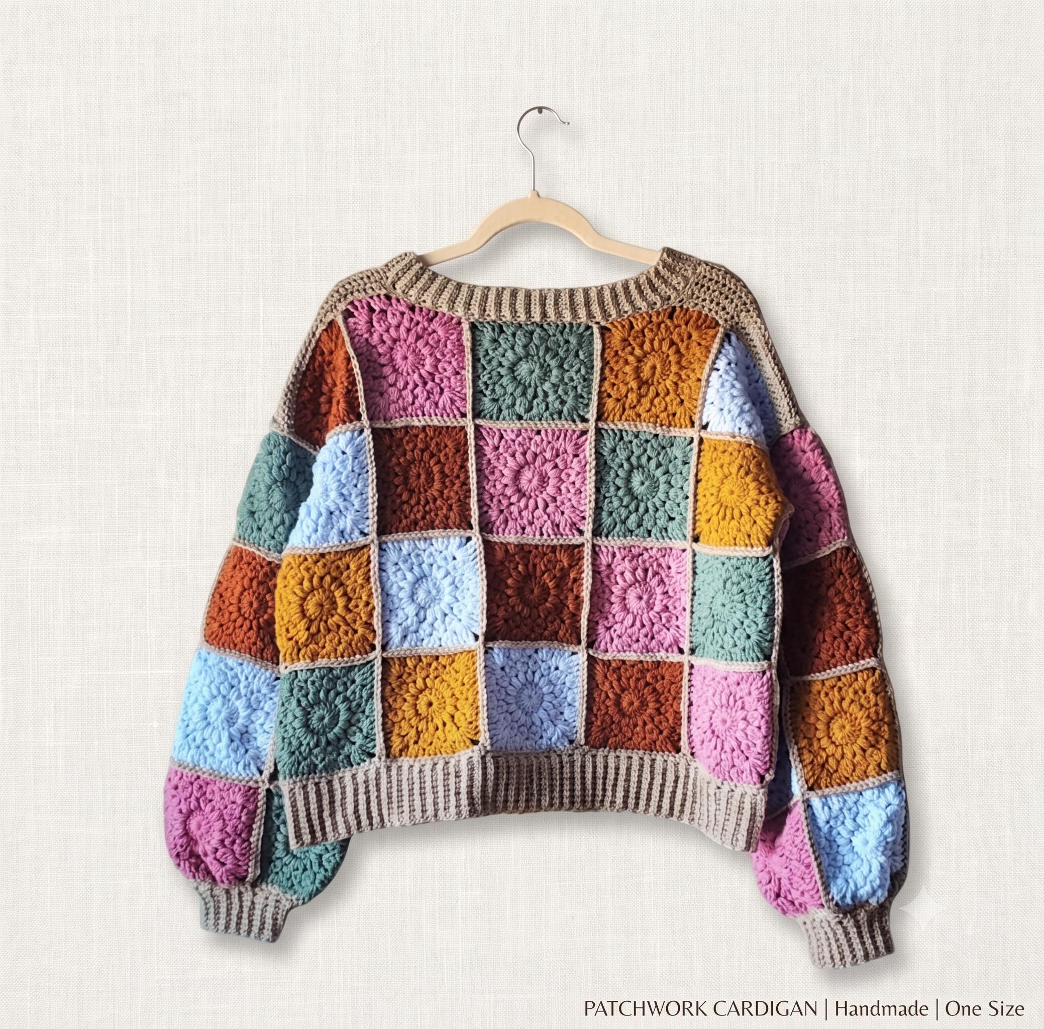 Granny Square Patchwork Sweater PDF Pattern
