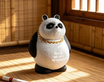 名入れ可能なパンダ柄セラミック灰皿、大きな口のパンダ灰皿、灰が飛び散らないデザイン、カスタム刻印入り灰皿、クリエイティブなホームオフィス装飾ギフト