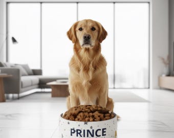 Bol personnalisé pour chien Prince, motif moderne, 18 et 32 oz