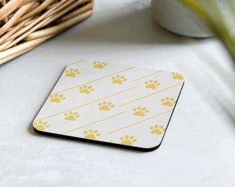 Dessous de verre, Color Whisper, bandes avec empreintes de pattes dorées