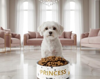 Gamelle princesse personnalisée pour chien, motif moderne, 18 et 32 oz