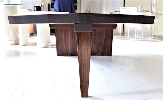 Walnut Live Edge Slab Crotch Cut Coffee Table Custom Order Mid