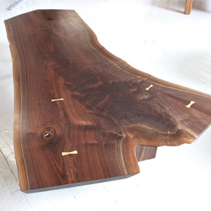 Walnut Live Edge Slab Crotch Cut Coffee Table Custom Order Mid Century Modern Studio Nakashima Style image 8