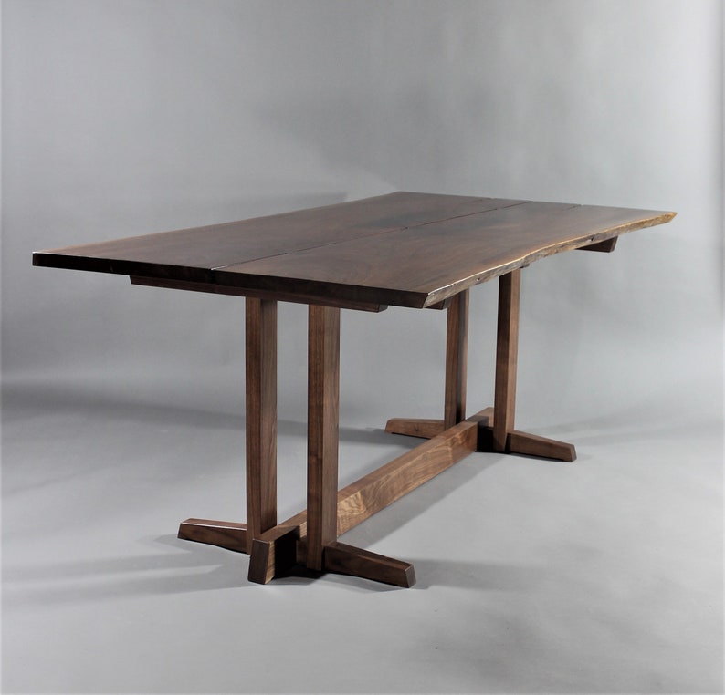 Live edge solid walnut desk or dining table inspired by Genorge Nakashima Frenchman Cove 2 image 3