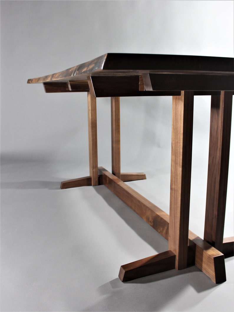 Live edge solid walnut desk or dining table inspired by Genorge Nakashima Frenchman Cove 2 image 4