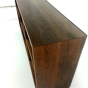 Custom Solid Walnut Bookcase with Adjustable Shelves Mid Century Modern Style image 4