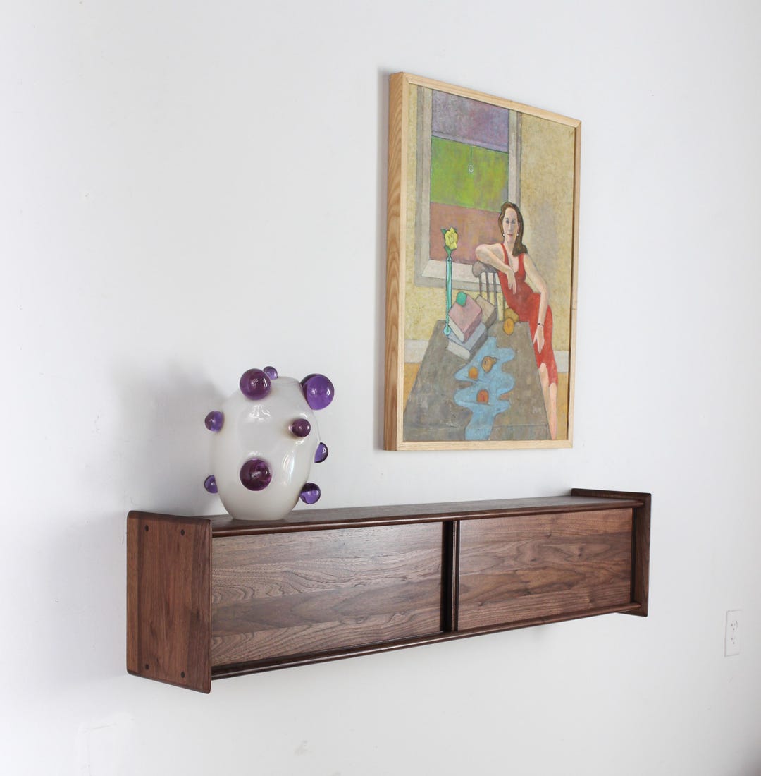 Floating Entry Way Console Custom Floating Entry Media Console Mid Century Organic Modern Style in ...