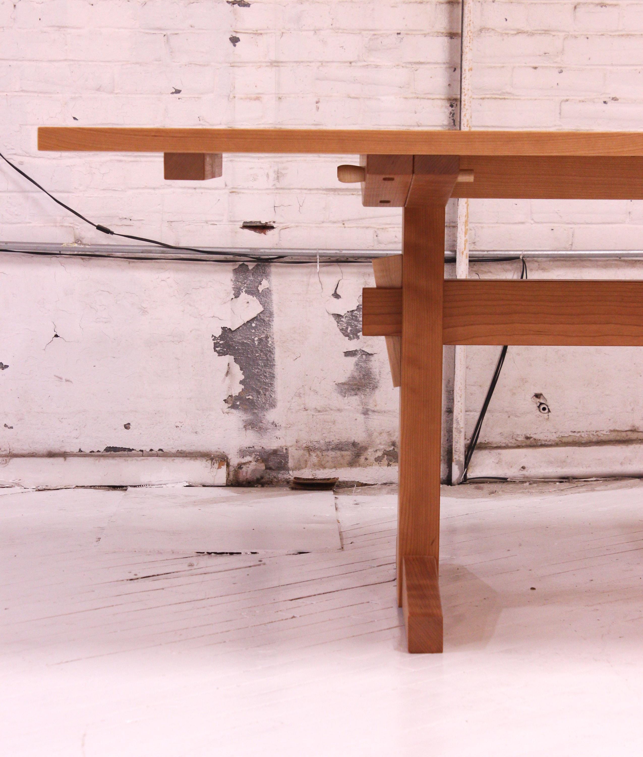 Custom Solid Wood Knockdown Trestle Dining Table Traditional