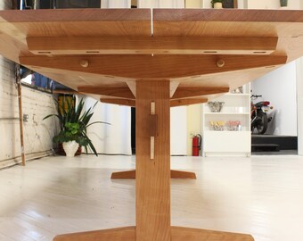 Custom Solid Wood Knockdown Trestle Dining Table Traditional