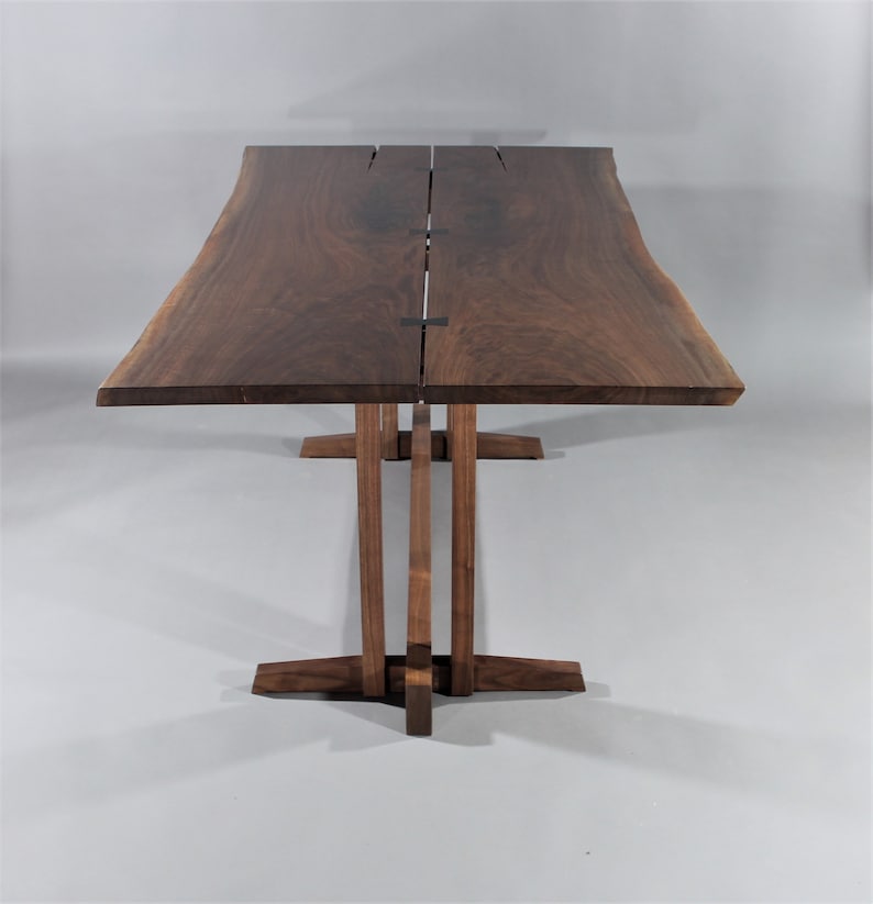 Live edge solid walnut desk or dining table inspired by Genorge Nakashima Frenchman Cove 2 image 1