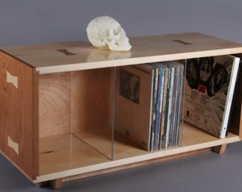 Custom Record Vinyl Storage Storage Cabinet Bin Bookcase Cherry Maple