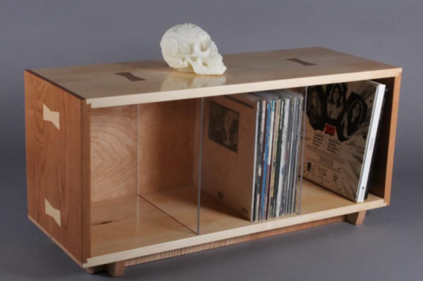 Custom Record Vinyl Storage Storage Cabinet Bin Bookcase Cherry Maple ...