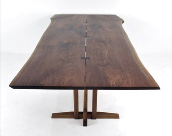 8 foot Live edge solid walnut desk or dining table inspired by Genorge Nakashima Frenchman Cove 2
