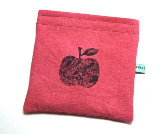 Reusable Sandwich Bag - Reusable Snack Bag - Apple