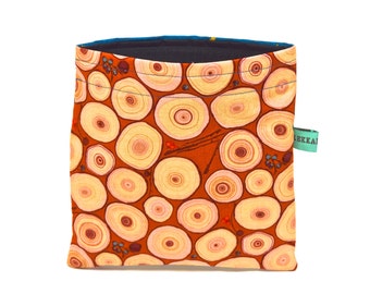 Reusable Snack Bag - Reusable Sandwich Bag - Abstract Cut Logs and Stars