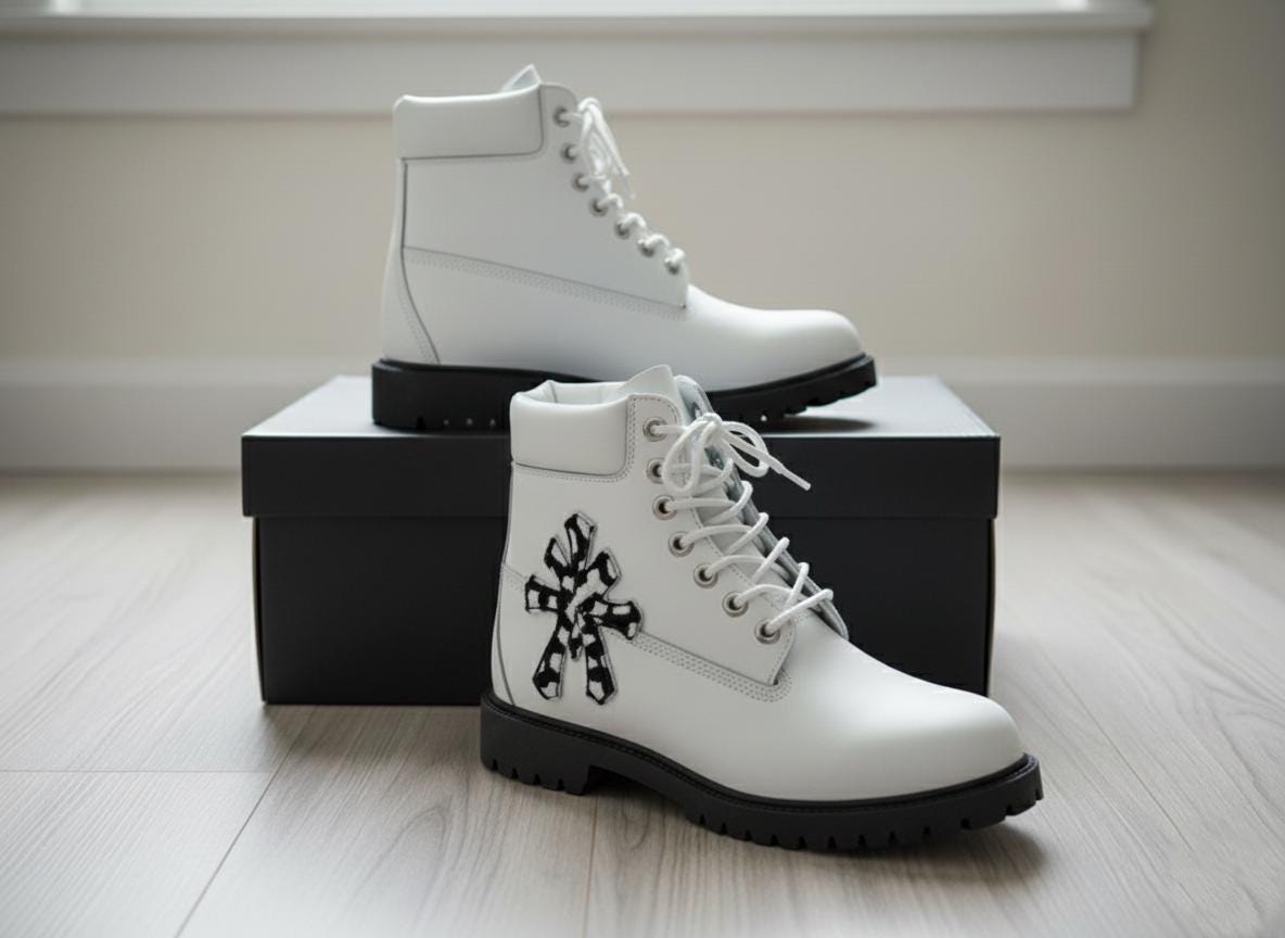 White timberland boots for men. - Etsy Portugal