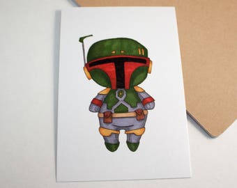 Mini Boba Fett - 4x6 Print [ Star Wars / Fan Art / Chibi ]