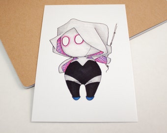 Mini Spider-Gwen - 4x6 Print [ Marvel / Fan Art / Chibi ]