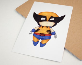 Mini Wolverine - 4x6 Print [ Marvel / Logan / X-Men / Fan Art / Chibi ]