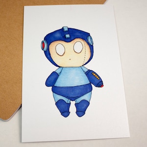 Mini Mega Man - 4x6 Print [ Capcom / Fan Art / Chibi ]