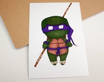 Mini Donatello - 4x6 Print [ TMNT  / Fan Art / Chibi ]