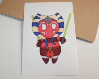 Mini Ahsoka Tano - 4x6 Print [ Star Wars / Fan Art / Chibi ]