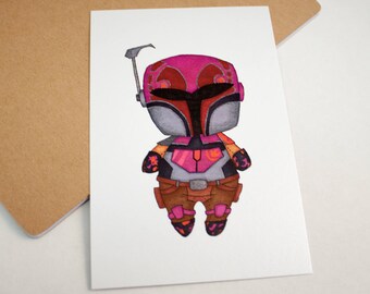 Mini Sabine Wren - 4x6 Print [ Star Wars / Fan Art / Chibi ]