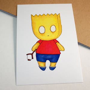 Mini Bart Simpson - 4x6 Print [ Simpsons / Fan Art / Chibi ]