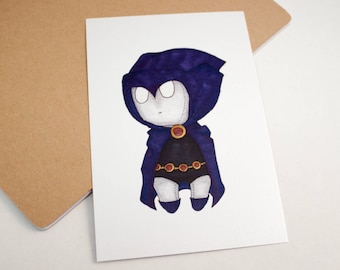 Mini Raven - 4x6 Print [ DC / Fan Art / Chibi ]