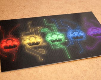 Mario Mushrooms x Tron - 6x4 Print [ Mario / Tron / Space Invaders / Fan Art ]