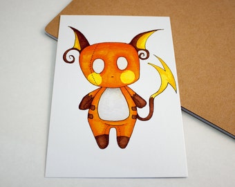 Mini Raichu - 4x6 Print [ Pokemon / Fan Art / Chibi ]