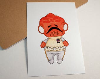 Mini Admiral Ackbar - 4x6 Print [ Star Wars / Fan Art / Chibi ]