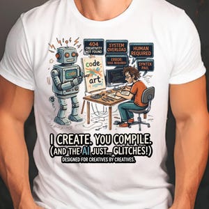 AI Created It, I Compile It - Funny Programmer T-Shirt, Developer Coding Humor Tee, Gift for Software Engineer