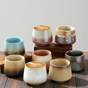 Artisan Ceramic Coffee Cup 200ml – Handmade Glazed Latte Mug, Minimalist Pottery Cup for Coffee & Tea Lovers