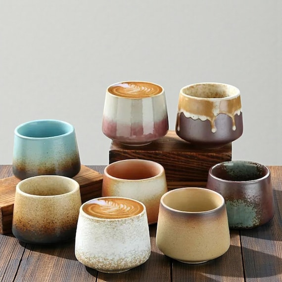Artisan Ceramic Coffee Cup 200ml – Handmade Glazed Latte Mug, Minimalist Pottery Cup for Coffee & Tea Lovers