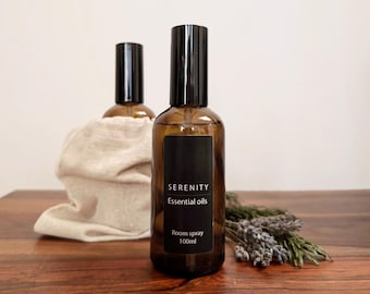 Spray de Ambiente Calmante Serenity 100ml | Fragrância Natural para Casa com Óleos Essenciais | Spray para Travesseiro para Dormir