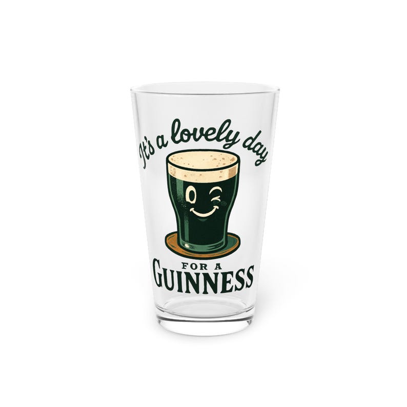 Guinness Pint Glass, St. Patrick's Day Beer Glass, 16oz image 1