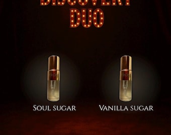 Gourmand Perfume Sample Set Soul Sugar and Vanilla Sugar Raspberry Marshmallow Cotton Candy and Warm Vanilla Indie Fragrance Duo