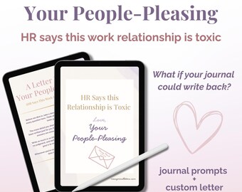 A Letter From Your People-Pleasing | Boundary Journal Prompts + Personalized Letter | Digital Self-Care Gift | Setting Boundaries
