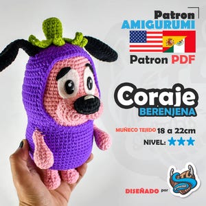 Courage the Cowardly Dog | Amigurumi Pattern PDF in SPANISH & ENGLISH by StuProductos