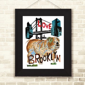 Bulldogge -englischer Bullenhund-Bull hund-Bull Hundeliebhaber-Hund Art-Bull Hund Geschenk-englischer Stier Druck-englische Bulle Hund Geschenk-Brooklyn Dogt