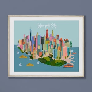 New York Skyline Art Print/NYC art print/New York illustration /New York print wall art/Art Print New York/NYC/NYC art/ New York art/