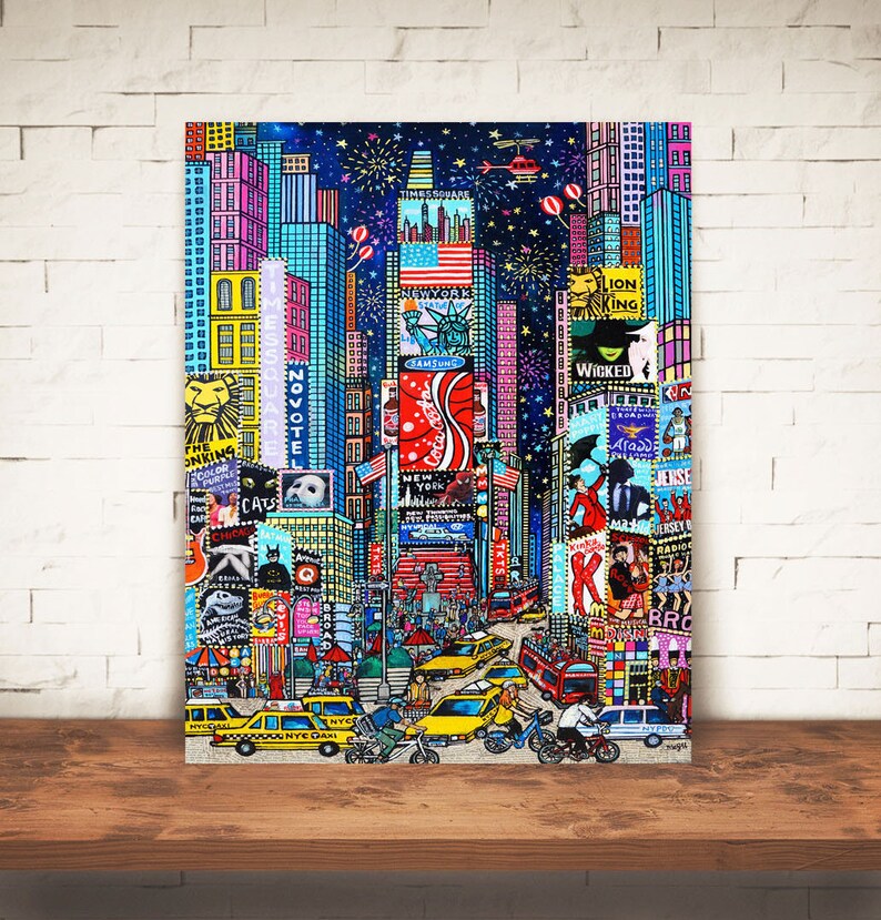 Times Square ART New York Art Original new York Art Home Etsy