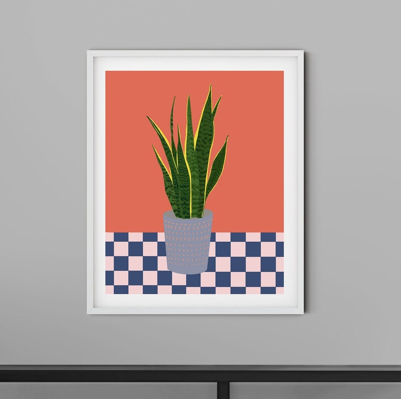 Sansevieria plant art print/plant illustration /plant print wall art/snake plant art print / snake plant print image 1