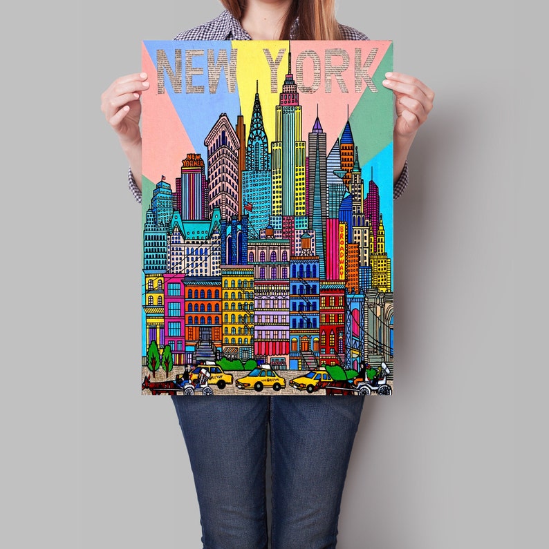 New York Artnew York Art Printgiclee Art Printnew York Art Etsy