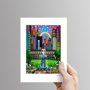 Bryant park New York/The Rainbow Above US /Bryant Park New York ART 5x7 inches