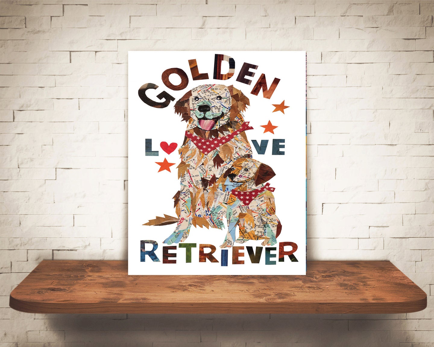 Map Dog Golden Retriever/golden Retriever Art Print - Etsy